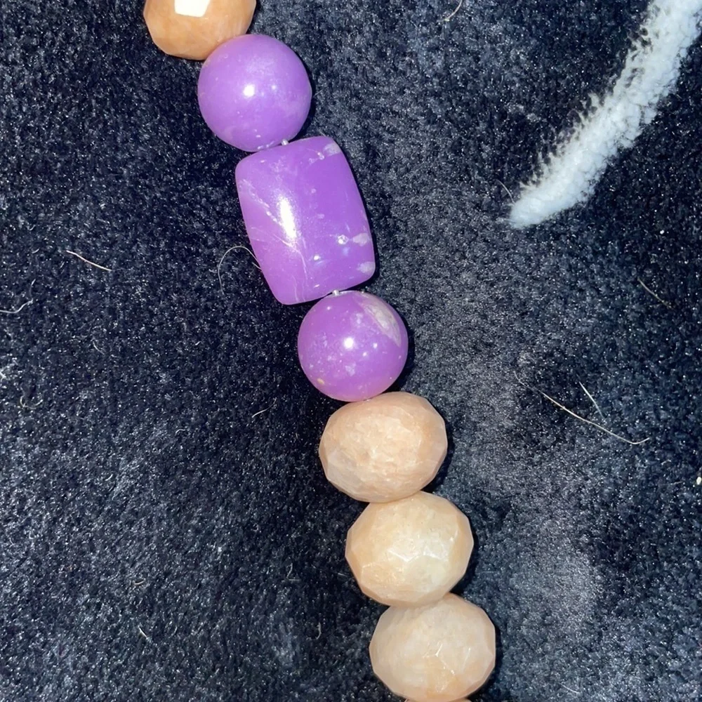 Peach Stone and Phosphosiderite Bead Necklace by Jay King - Picture 7 of 11